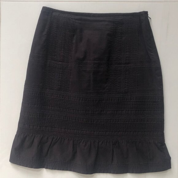 INC Chocolate Brown Eyelet Skirt Size 2 - Picture 1 of 6